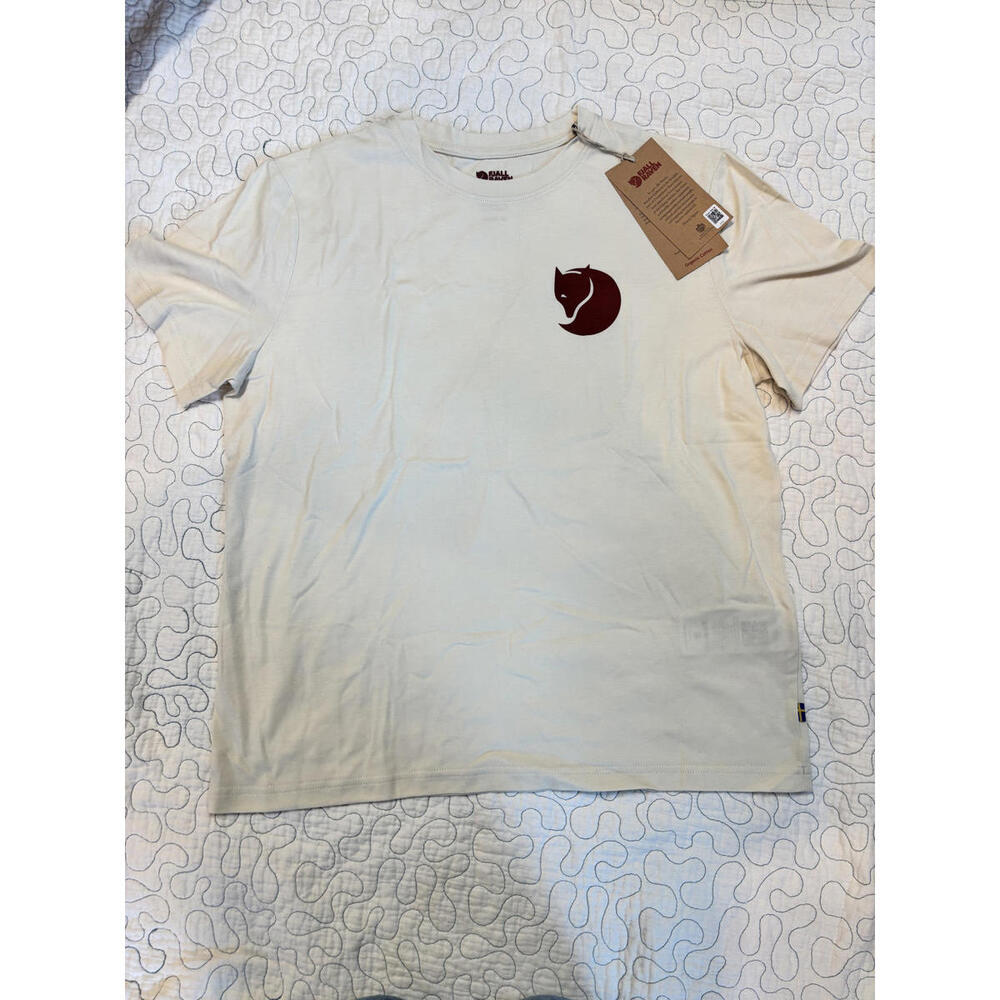 Fjallraven Cream Short Sleeve Tee with Rust Logo